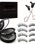 8 Pairs of Reusable Magnetic Dual Eyelashes Kit  Effortless NaturalLooking Waterproof No Glue Easy to Wear 3D False Lashes with Applicator for a Dramatic Eye Makeup Look