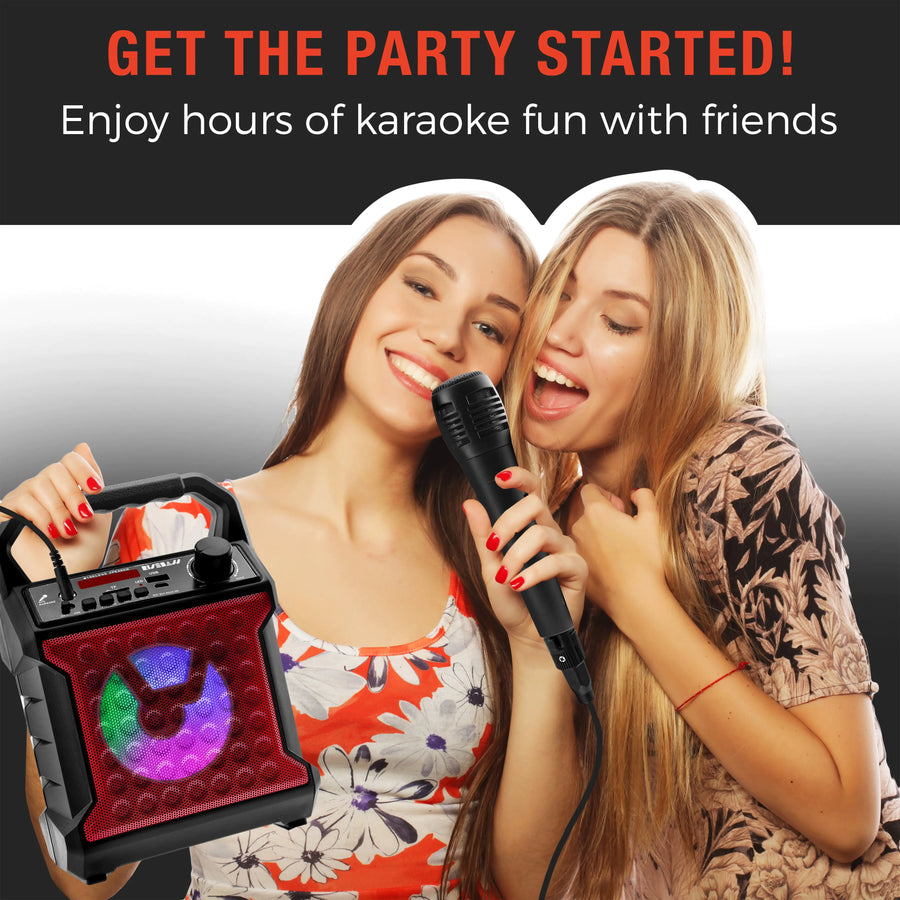 Risebass Portable Karaoke Machine with Microphone - Home Karaoke System with Party Lights for Kids and Adults
