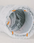 Round tunnel cat bed Dual-purpose cat furniture Cat bed with attached tunnel Cozy hideaway for cats Interactive cat sleeping space Plush round bed for cats Tunnel bed for feline fun Comfy cat nap spot Cat tunnel bed combo Multi-functional cat sleeping accessory