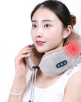 U-shaped portable electric neck massager pillow Electric neck massage pillow Portable neck massager with U-shape design Rechargeable neck massager pillow Electric cervical massager cushion Travel-friendly neck massage pillow Shiatsu neck massager pillow Wireless neck massager with U-shape Compact electric neck massager Relaxation pillow for neck and shoulders