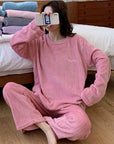 Winter soft velvet pajamas set Cozy velvet sleepwear for winter Velvet pajama set for cold weather comfort Luxurious winter loungewear in velvet Soft and plush velvet pajamas for chilly nights Warm velvet sleep set for winter nesting Stylish velvet pajamas for cold weather relaxation Comfortable winter pajama set in velvet fabric Velvet sleepwear ensemble for cozy nights in Winter velvet pajamas with matching top and bottoms