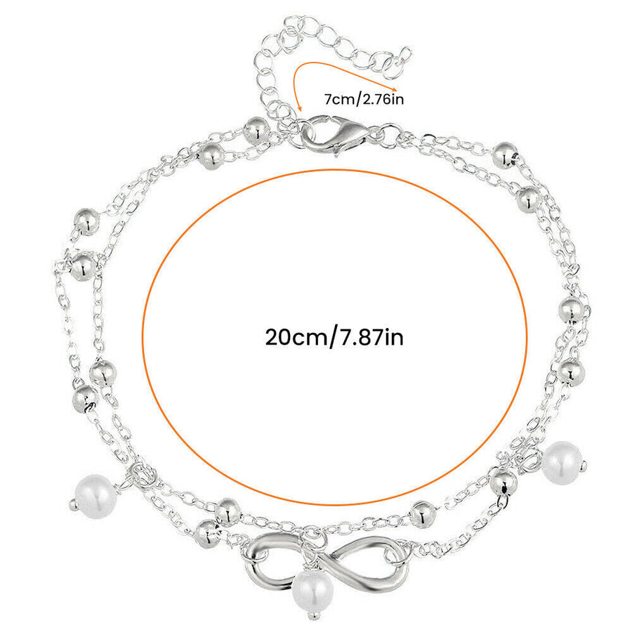 Women double ankle bracelet Double-layer ankle chain for women Layered anklet with dual strands Two-tier ankle bracelet for females Double chain anklet for ladies Women's ankle jewelry with two strands Dual-layer ankle accessory for women Layered ankle chain with double design Feminine ankle bracelet with dual layers Two-strand anklet for stylish women