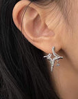 Celestial-inspired earrings Sparkling rhinestone jewelry Asterism pattern earrings Elegant rhinestone accessories Night sky-inspired earrings Glamorous starry earrings Mesmerizing rhinestone studs Eye-catching celestial jewelry Elegant statement earrings Sparkling asterism earrings