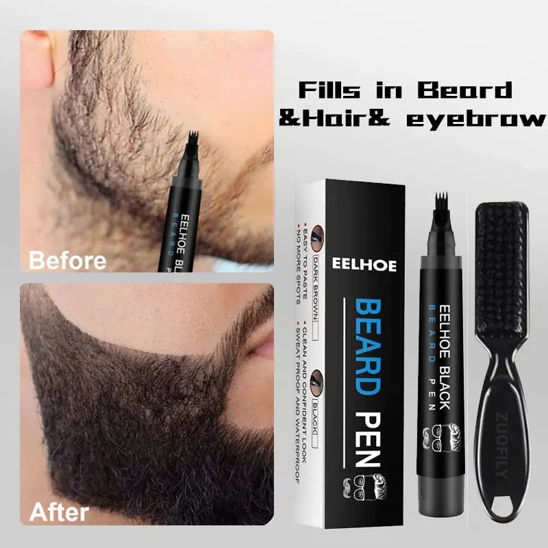 Beard enhancer brush pen kit Beard grooming pen set Facial hair enhancement kit Beard care brush pen kit Beard defining pen set Grooming essentials for beards Beard styling brush pen kit Beard enhancement tools Complete beard grooming set Professional beard care kit