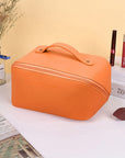 Large-Capacity Leather Cosmetic Bag