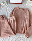 Winter soft velvet pajamas set Cozy velvet sleepwear for winter Velvet pajama set for cold weather comfort Luxurious winter loungewear in velvet Soft and plush velvet pajamas for chilly nights Warm velvet sleep set for winter nesting Stylish velvet pajamas for cold weather relaxation Comfortable winter pajama set in velvet fabric Velvet sleepwear ensemble for cozy nights in Winter velvet pajamas with matching top and bottoms