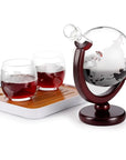 Whiskey decanter globe wine aerator glass set Globe-shaped whiskey decanter with wine aerator and glasses Elegant glassware set for whiskey and wine enthusiasts Decorative globe decanter with built-in wine aerator Stylish whiskey decanter set with accompanying wine glasses Unique globe-shaped decanter and aerator glassware set Luxury barware set for serving whiskey and aerating wine Premium glass set for whiskey and wine aficionados Globe decanter with integrated wine aerator and matching glasses