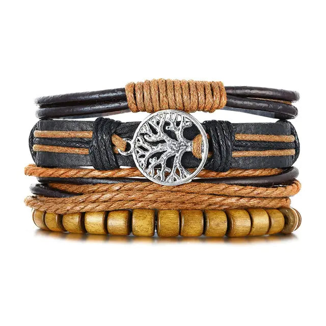 Trendy braided bracelets Fashion accessory set Versatile wrist adornments Mix and match bracelets Stylish wristwear collection Braided bracelet stack Accessory set for all occasions Handcrafted bracelet ensemble Boho-chic wrist accessories Statement-making bracelet quartet