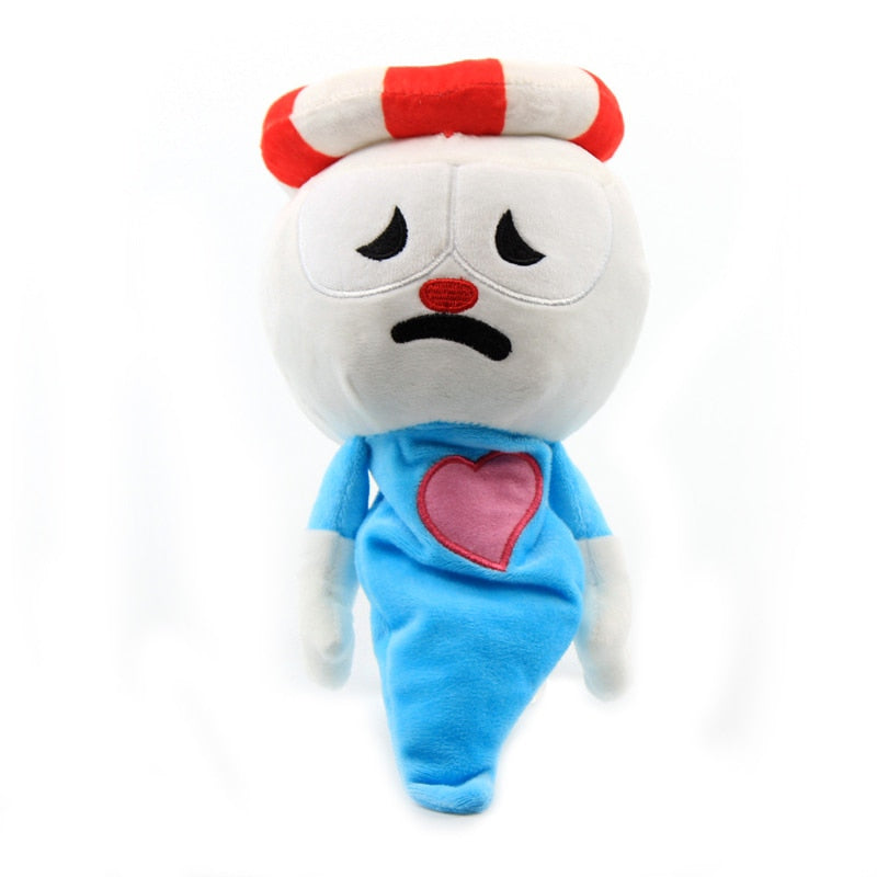 Cuphead merchandise Collectible plushies Video game plush dolls Cuphead characters Cartoon plush toys Mugman plushies Cute game character dolls Cuphead fan merchandise Stuffed Cuphead figures Animated plush collectibles