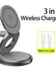 Wireless charger Metal charger Charging station Multi-device charger Fast charging Qi-compatible charger Sleek design Cable-free charging Convenient charging solution Desktop charger