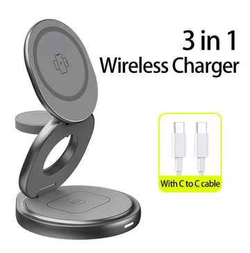 Wireless charger Metal charger Charging station Multi-device charger Fast charging Qi-compatible charger Sleek design Cable-free charging Convenient charging solution Desktop charger