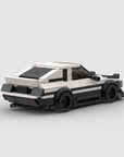 AE86 replica toy car Building blocks drift car Black and white toy car model Iconic AE86 building blocks set Drift car brick toy Collectible car building kit Customizable toy car replica Detailed brick car construction set Toy car for drifting enthusiasts AE86-inspired brick toy