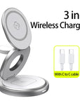 Wireless charger Metal charger Charging station Multi-device charger Fast charging Qi-compatible charger Sleek design Cable-free charging Convenient charging solution Desktop charger