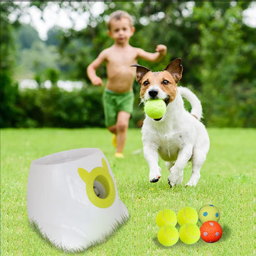 Automatic ball launcher for dogs Interactive fetch toy Dog ball throwing machine Pet ball launcher Indoor/outdoor dog toy Adjustable launching distances Interactive playtime for dogs Auto-fetch device for pets Dog exercise equipment Fun ball game for dogs