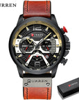 Military Leather Chronograph Wristwatch | Tactical and Durable Timepiece