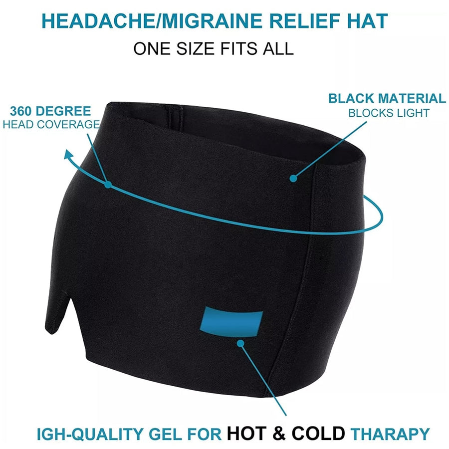 Gorro para aliviar la migraña y el dolor de cabeza con terapia de gel frío y caliente