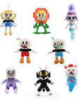 Cuphead merchandise Collectible plushies Video game plush dolls Cuphead characters Cartoon plush toys Mugman plushies Cute game character dolls Cuphead fan merchandise Stuffed Cuphead figures Animated plush collectibles