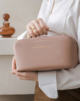 Large-Capacity Leather Cosmetic Bag