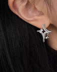 Celestial-inspired earrings Sparkling rhinestone jewelry Asterism pattern earrings Elegant rhinestone accessories Night sky-inspired earrings Glamorous starry earrings Mesmerizing rhinestone studs Eye-catching celestial jewelry Elegant statement earrings Sparkling asterism earrings