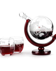 Whiskey decanter globe wine aerator glass set Globe-shaped whiskey decanter with wine aerator and glasses Elegant glassware set for whiskey and wine enthusiasts Decorative globe decanter with built-in wine aerator Stylish whiskey decanter set with accompanying wine glasses Unique globe-shaped decanter and aerator glassware set Luxury barware set for serving whiskey and aerating wine Premium glass set for whiskey and wine aficionados Globe decanter with integrated wine aerator and matching glasses