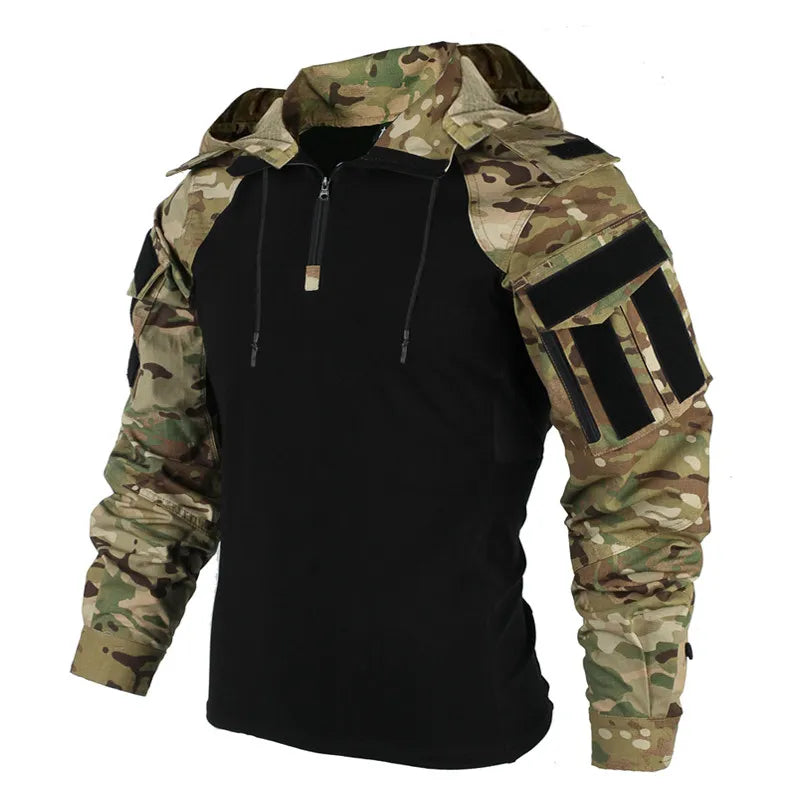 A rugged and breathable tactical shirt with OCP design, perfect for military use and outdoor activities.