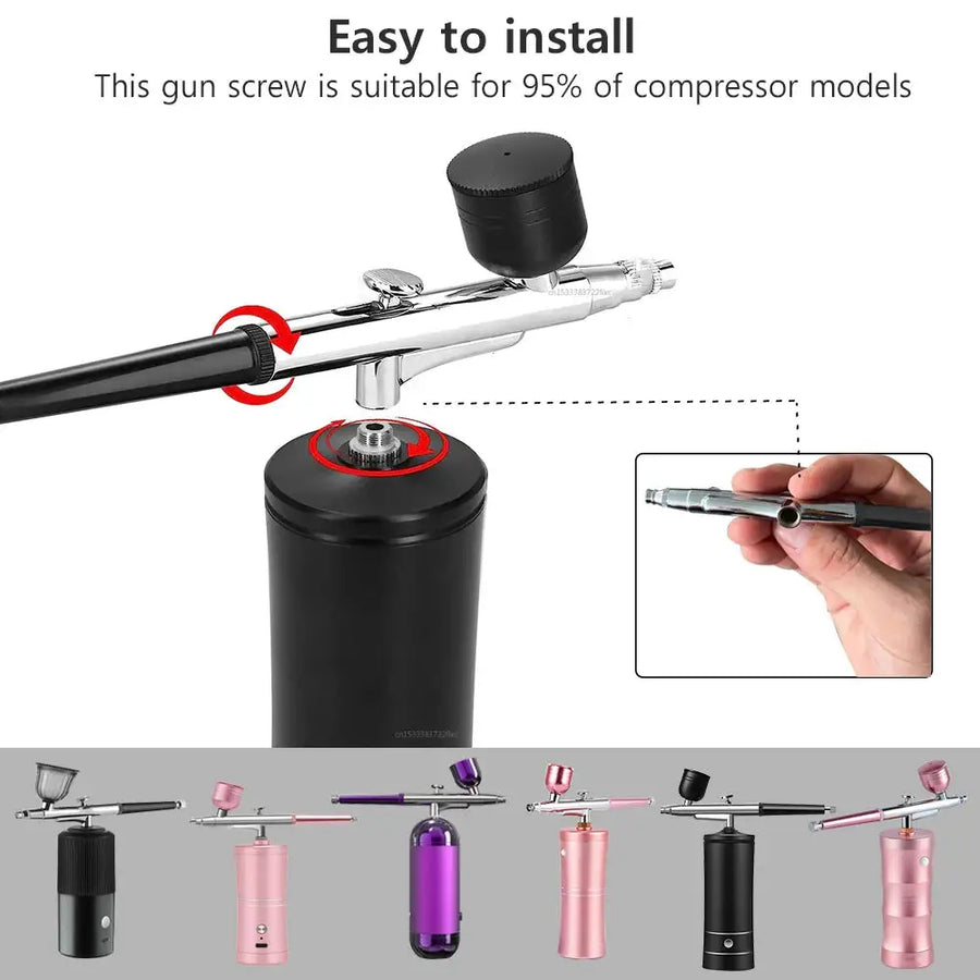 Nail art airbrush kit Professional nail art tool Precision nail painting Airbrush manicure set Creative nail designs Easy nail art at home Salon-quality nails DIY nail art kit Airbrush nail painting Precision nail art