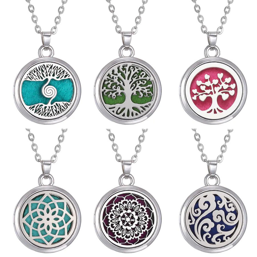 Aromatherapy necklace Tree of life pendant Essential oil diffuser necklace Nature-inspired jewelry Aromatherapy jewelry Stylish wellness accessory Essential oil necklace Tranquility pendant Relaxation jewelry Aromatherapy diffuser pendant