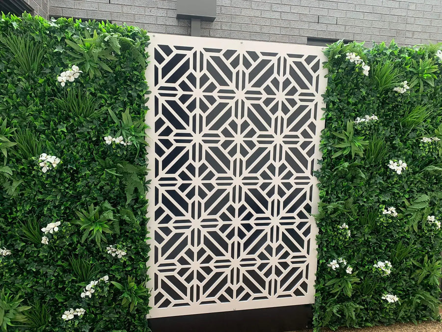 Snowy White Artificial Vertical Garden 40" x 40" 11SQ FT UV Resistant