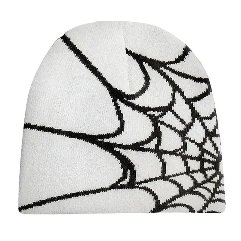 Spider Web Printed Knitted Pullover Wool Hat