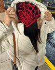 Spider Web Printed Knitted Pullover Wool Hat