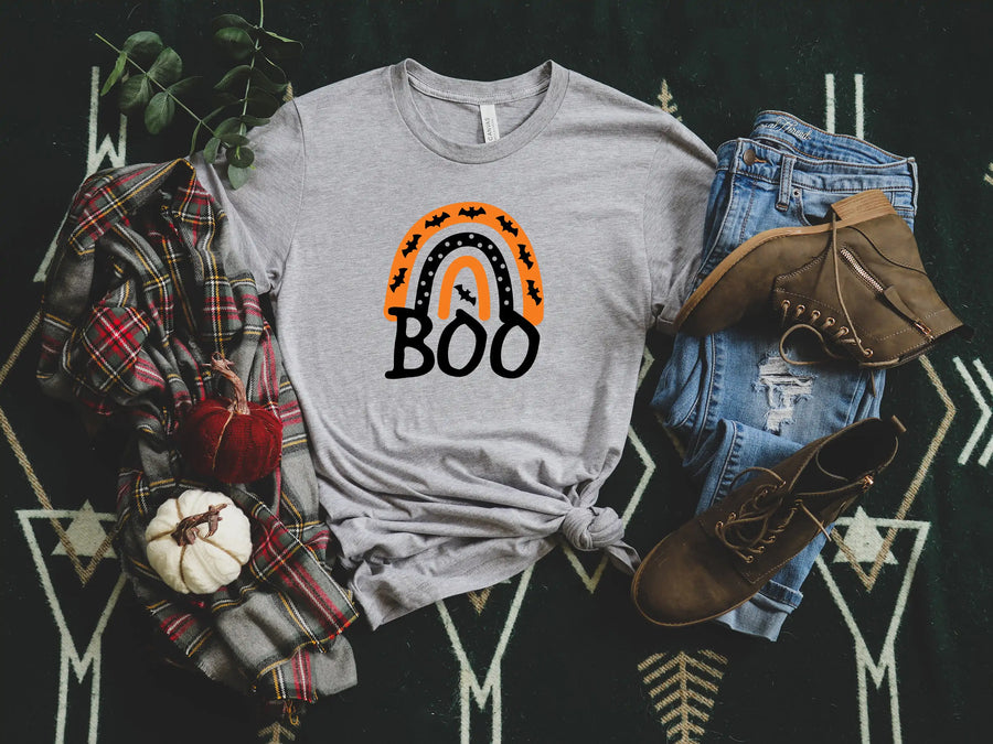 Halloween Boo Shirt, Gnomes Halloween Rainbow shirt