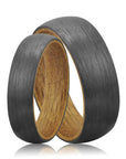Brushed Carbon Fiber and Whiskey Barrel Ring