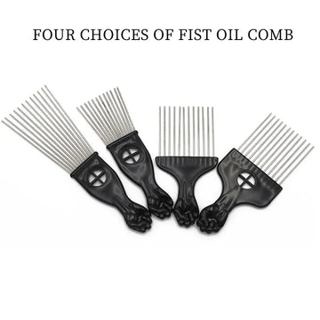 Static-free afro pick comb Metal detangling comb Afro hair styling tool Anti-frizz metal pick comb Durable afro comb for curls Wide-tooth metal pick Afro hair care essential Stylish metal hair comb Static-resistant hair pick Metal pick for natural hair
