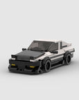 AE86 replica toy car Building blocks drift car Black and white toy car model Iconic AE86 building blocks set Drift car brick toy Collectible car building kit Customizable toy car replica Detailed brick car construction set Toy car for drifting enthusiasts AE86-inspired brick toy