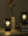 LED Iron Lantern Table Lamp