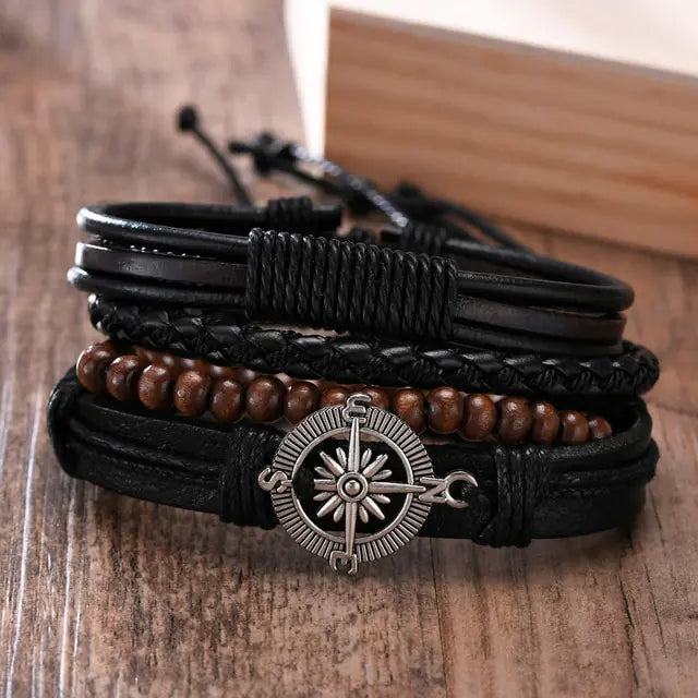 Trendy braided bracelets Fashion accessory set Versatile wrist adornments Mix and match bracelets Stylish wristwear collection Braided bracelet stack Accessory set for all occasions Handcrafted bracelet ensemble Boho-chic wrist accessories Statement-making bracelet quartet