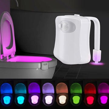 Toilet night light Motion sensor toilet light LED toilet bowl light Bathroom night light Toilet seat light Illuminated toilet light Color-changing toilet light Toilet bowl motion sensor light Night light for toilet Automatic toilet light