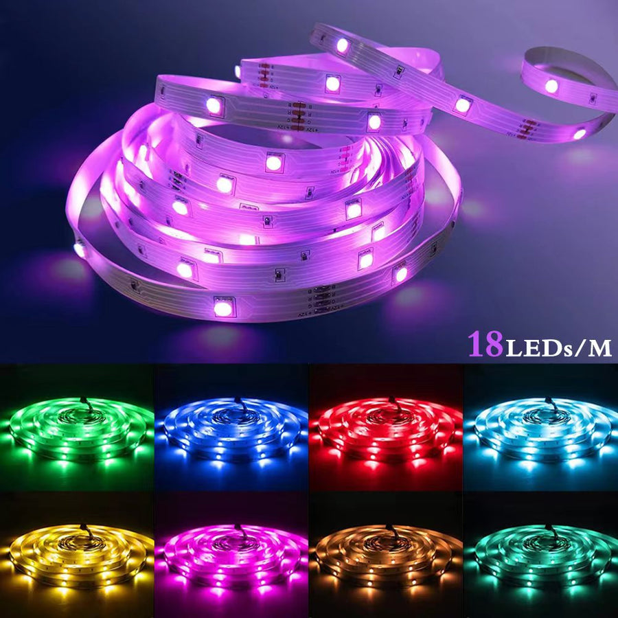  Bluetooth control RGB strip lights Smartphone controlled LED strips Customizable RGB lighting effects Dynamic LED strip lights Multicolor LED tape lights App-controlled RGB light strips Smart LED strip lighting Wireless RGB strip lights Mood lighting for home Ambiance-enhancing LED strips