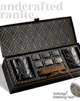 Connoisseur's whiskey set Whiskey stones and glass set Whiskey enthusiast gift Whiskey lover's gift set Whiskey aficionado set Premium whiskey accessories Whiskey stones and palm glass set Whiskey connoisseur's collection Palm glass and stones set Luxury whiskey gift set