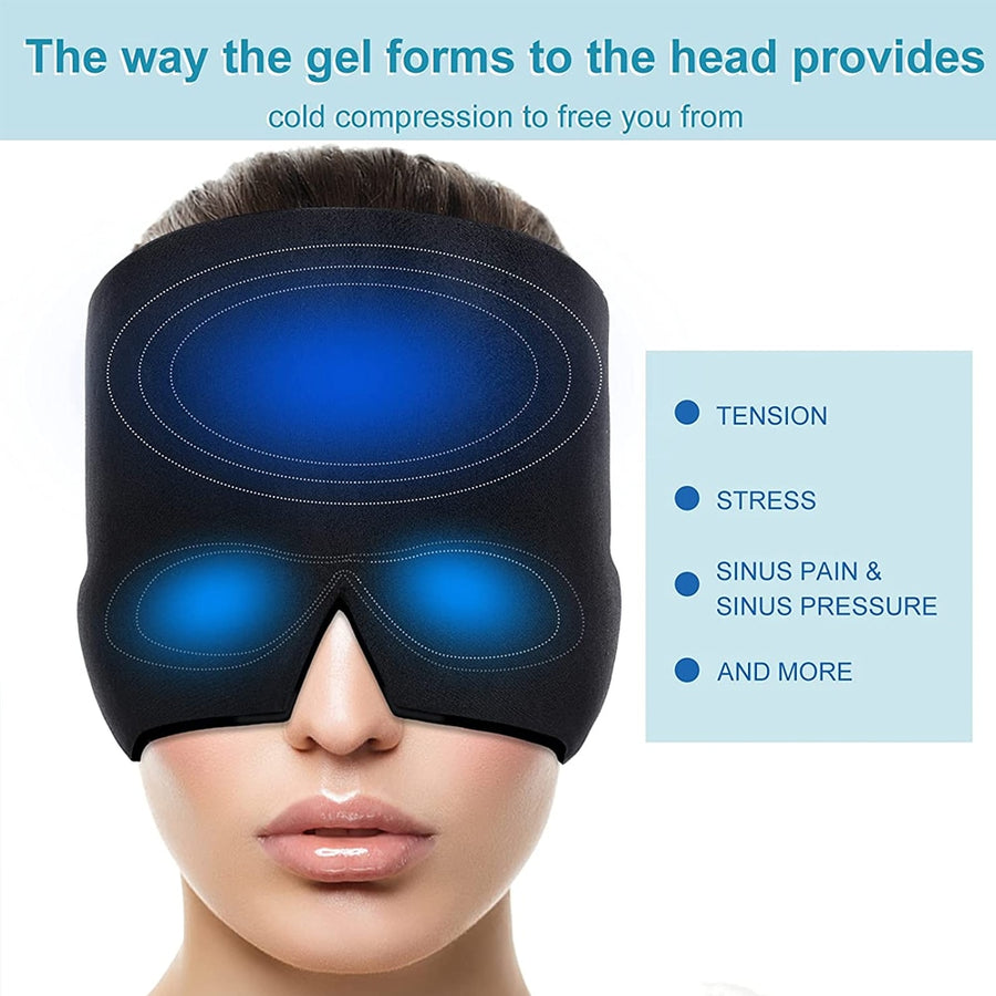 Gorro para aliviar la migraña y el dolor de cabeza con terapia de gel frío y caliente