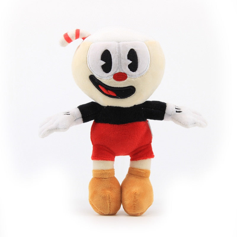 Cuphead merchandise Collectible plushies Video game plush dolls Cuphead characters Cartoon plush toys Mugman plushies Cute game character dolls Cuphead fan merchandise Stuffed Cuphead figures Animated plush collectibles