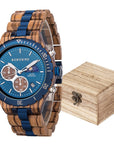 Luxury Wooden Chronograph Watch for Men