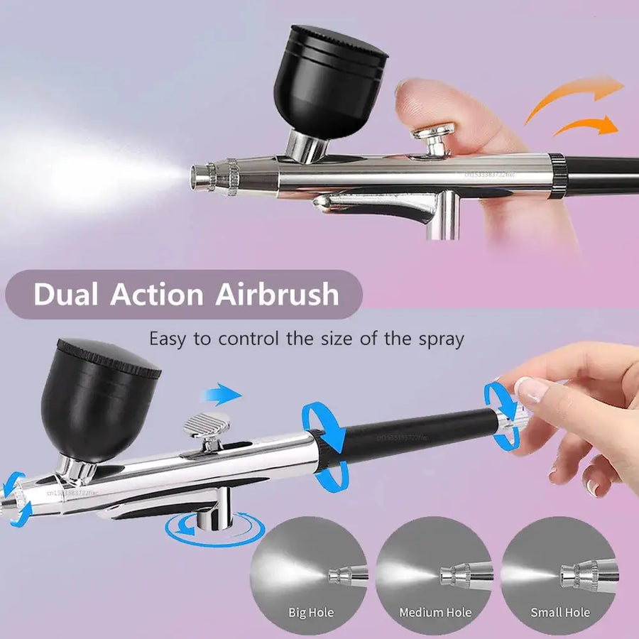 Nail art airbrush kit Professional nail art tool Precision nail painting Airbrush manicure set Creative nail designs Easy nail art at home Salon-quality nails DIY nail art kit Airbrush nail painting Precision nail art