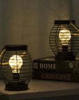 LED Iron Lantern Table Lamp