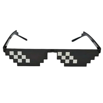 Urban-inspired sunglasses Retro pixelated sunglasses Streetwear sunglasses Bold statement eyewear Thug Life style shades Hip-hop culture sunglasses Attitude-packed sunglasses 8-bit pixel sunglasses Edgy urban eyewear Iconic street style sunglasses