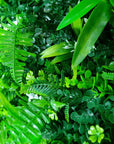 Wild tropics artificial vertical garden Faux vertical garden with wild tropics theme Artificial tropical wall panel with lush greenery Decorative vertical garden featuring wild tropics accents Synthetic vertical garden with vibrant tropical plants Wild tropics artificial green wall for indoor and outdoor decor Tropical-inspired artificial greenery wall with lush foliage Faux vertical garden panel adorned with wild tropics motifs Wild tropics artificial plant wall for home and event decor S