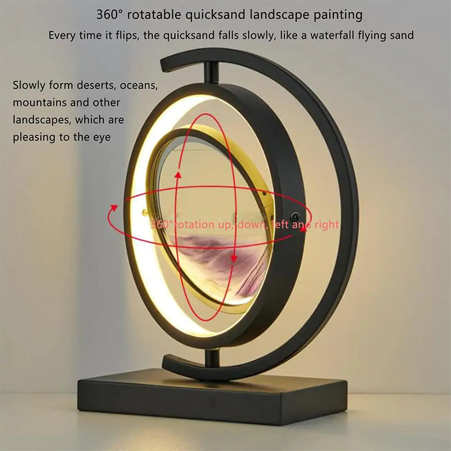 Table lamp Quicksand lamp 3D effect lighting Decorative lamp Ambient lighting Home decor Novelty lamp Unique lighting Bedroom lighting Living room accessory