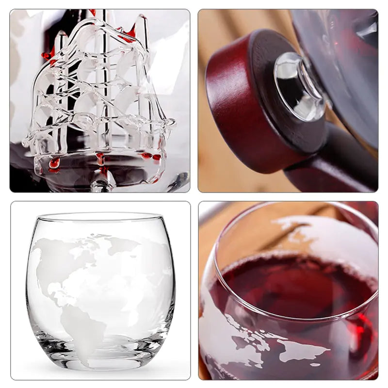 Whiskey decanter globe wine aerator glass set Globe-shaped whiskey decanter with wine aerator and glasses Elegant glassware set for whiskey and wine enthusiasts Decorative globe decanter with built-in wine aerator Stylish whiskey decanter set with accompanying wine glasses Unique globe-shaped decanter and aerator glassware set Luxury barware set for serving whiskey and aerating wine Premium glass set for whiskey and wine aficionados Globe decanter with integrated wine aerator and matching glasses