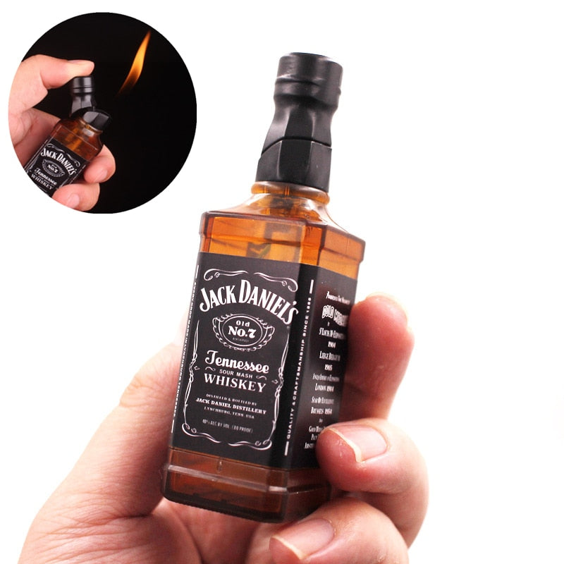 A unique refillable whiskey bottle lighter with a stylish and realistic design, perfect as a functional gift or collectible item.