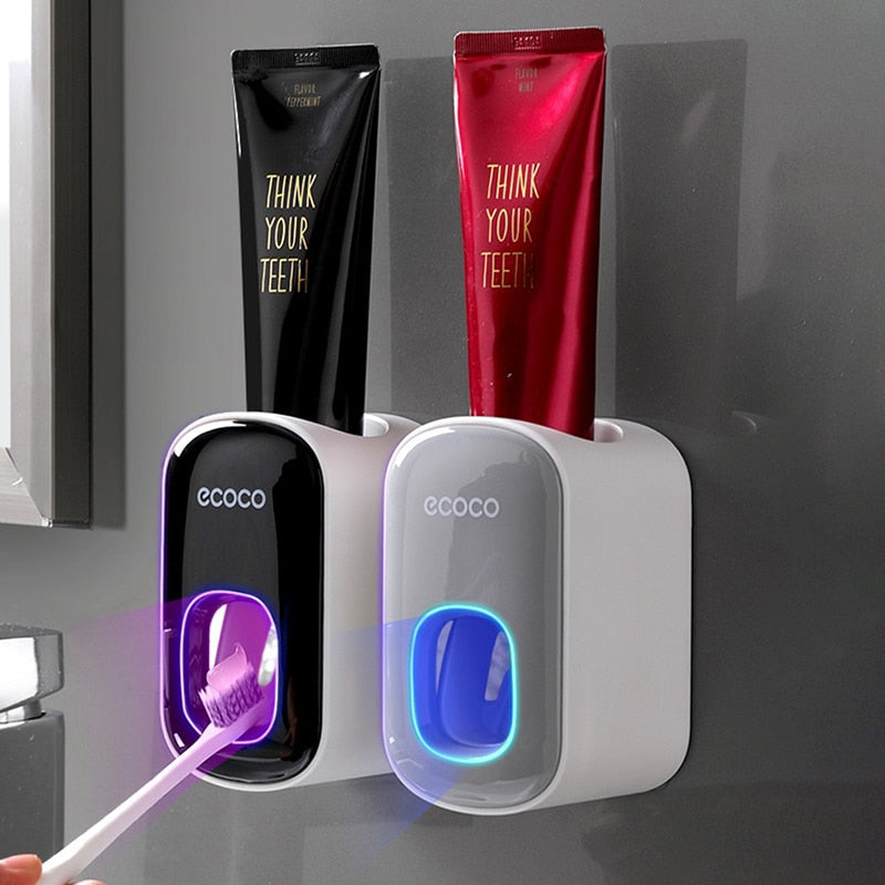 Automatic Toothpaste Dispenser Wall-Mount Toothpaste Holder Hands-Free Toothpaste Squeezer Sensor-Operated Toothpaste Dispenser Wall-Mounted Toothpaste Pump Touchless Toothpaste Dispenser Adhesive Toothpaste Holder Bathroom Toothpaste Organizer Space-Saving Toothpaste Dispenser Convenient 